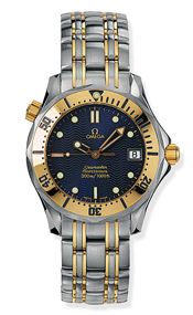 Omega Seamaster Diver 300M Quartz 36.25 Stainless Steel / Yellow Gold / Blue / Bracelet